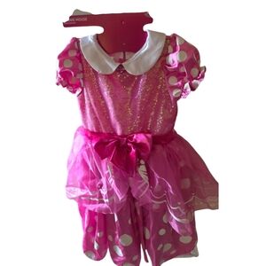 Disney Disguise Junior Minnie Mouse Costume Child Size 7/8 Pink and White New